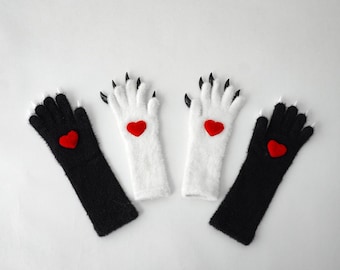 Wool Knitted Fursuit Paws Long Arm Slimming Paws & knitted gloves handpaws. Kemono Anime Cosplay Gear