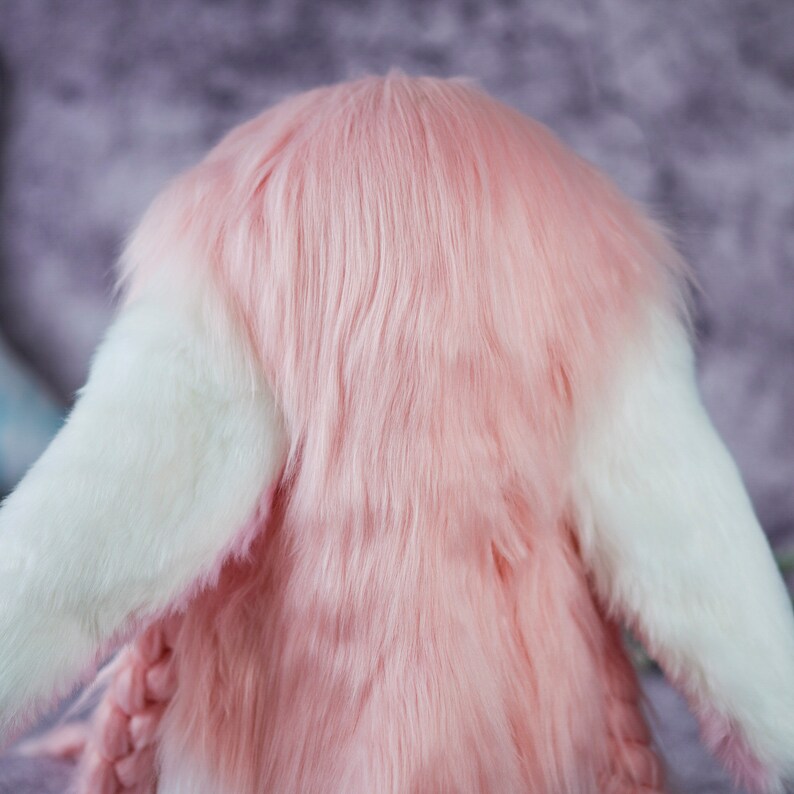 White and Pink Bunny Kig Mask,custom Fursuit Bunny Mask for Cosplay