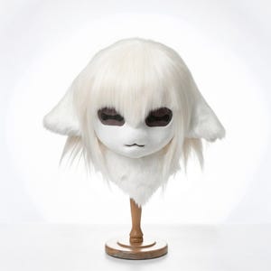Goat Fursuit Head | Breathable Faux Fur Kigurumi | Fog-Free Vision | Anthrocon Furry Convention Gear