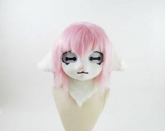 Custom fursuit head, Furry Cosplay Head, Therian mask, Convention Gear, Kawaii Cosplay, Sleepy Anime Kigurumi Mask, halloween gift for her