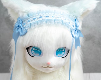 即納　猫ミク 　着ぐるみ　マスク　 コスプレ　コスチューム あ*す様 【鍵付全頭面】ネコ ミク 着ぐるみ マスク 美少女