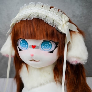 Handgemachte Fursuit Cosplay Maskenkopf, Katzenfellmaske, Kig Cat Maskenkopf, Fursona Furry Mask, Fursuit Kopf, kostengünstige Kostüm