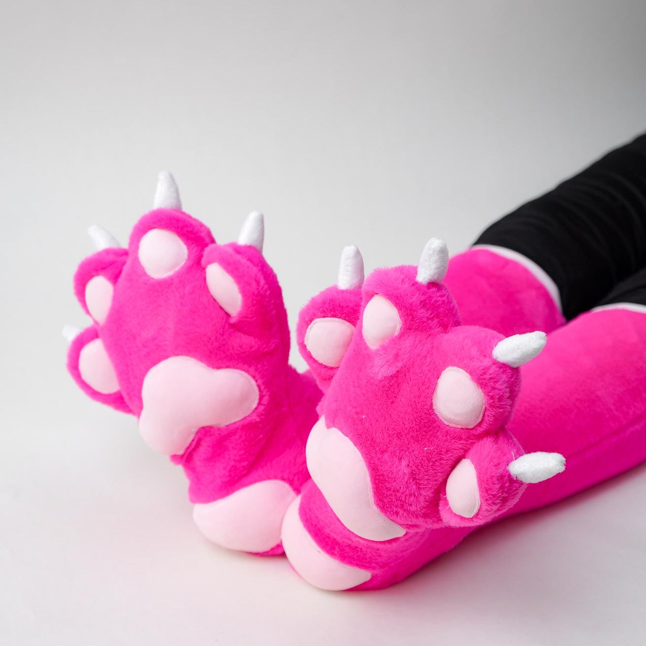 Fake Rabbit Paws Realistic Slim Feetpaws & Handpaws | Hot Pink Feral Paws for Therians ...