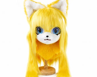 Custom Tails the fox fursuit head, Furry Cosplay Head, Therian mask, Convention Gear, Kawaii Cosplay, Therian Gear, Halloween Gift 2026