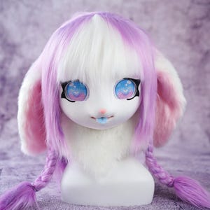 Fantasy Creature Fursuit, Mythical Animal Head, Faux Fur Character Mask, Cosplay Convention Accessory, Imaginative Roleplay Gear