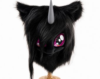 Unicorn Dark MLP Cosplay Head, Custom fursuit head, Furry Cosplay Head, Therian mask, Convention Gear, Kawaii Cosplay, Halloween Gift 2026