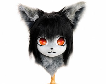 Custom fursuit head, Furry Cosplay Head, Therian mask, wolf/cat Kigurumi Mask | Halloween Christmas Themed Event | Cosplay Costume Accessory