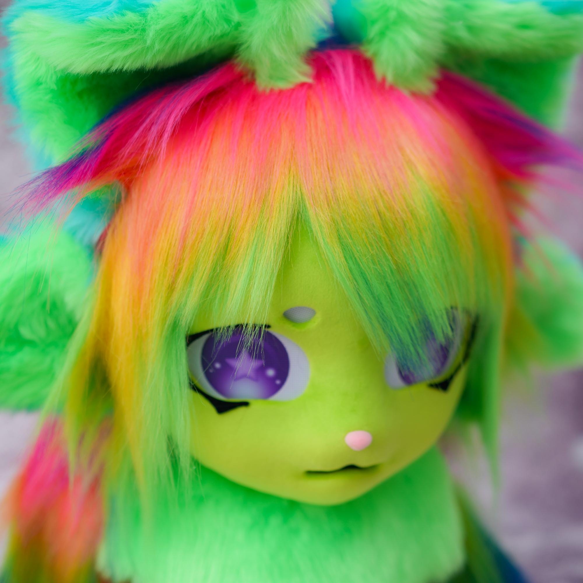 Alien Neno Cat Fursuit Partial Set | Lime Green Cat Fursuit Mask ...