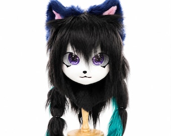 Fursuit head, Therian mask, Custom furry mask, Convention Gear, Kawaii Cosplay Gift, Feline fursuit head, LARP mask, Comic con accessory