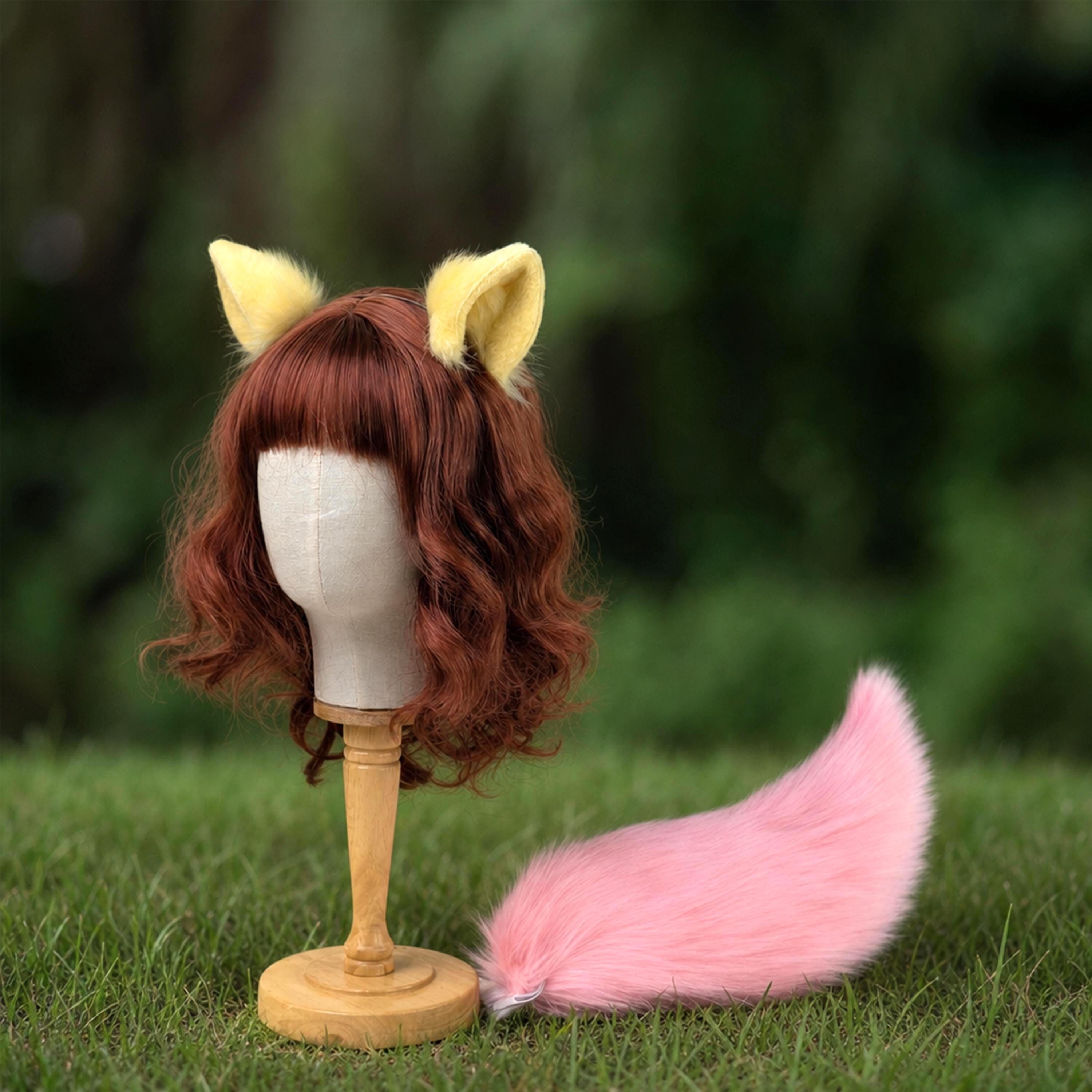 Fluttershy Cosplay Ears and Tail Set | MLP Costume Prop | Yellow and Pink Pony | Anime Convention Accessory | Therian Gear | Pony Cosplay