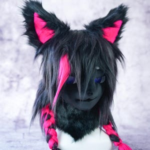 Unique Kigurumi fursuit mask, Furry fox play, therian mask, kitsune Head Construction, Fursuit Mask cosplay, halloween gift for girls