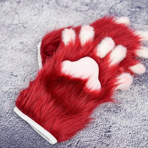Tyqour 1 Paris Cat Paw Gloves Fingerless Furry Paws Cute Furry