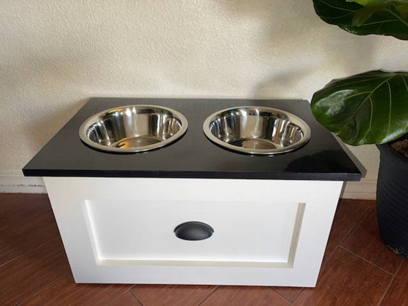 Raised Elevated Dog Feeder Dog Feeding Station With Drawer Etsy