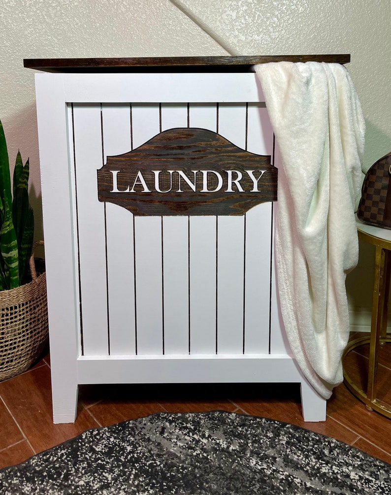 Laundry Hamper Bin Rustic Farmhouse MEDIUM Shaker Etsy