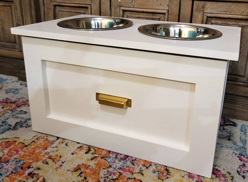 LARGE Raised Elevated Dog Bowl Feeding Table Station With Etsy