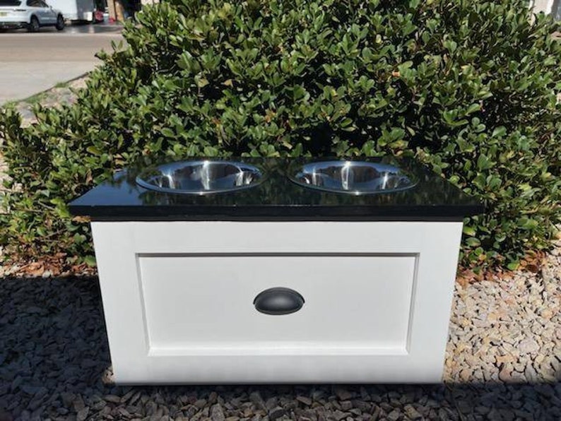 Raised Elevated Dog Feeder Dog Feeding Station With Drawer Etsy