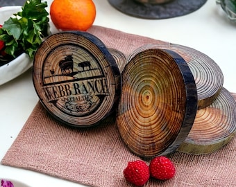 5 Inch LARGE Rustic Oversized Large Wooden NOT ENGRAVED Coaster Repurposed/Reclaimed Wood Round Lodge Farmhouse Customizable