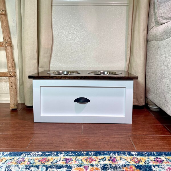 Dog Feeding Station With Storage Etsy