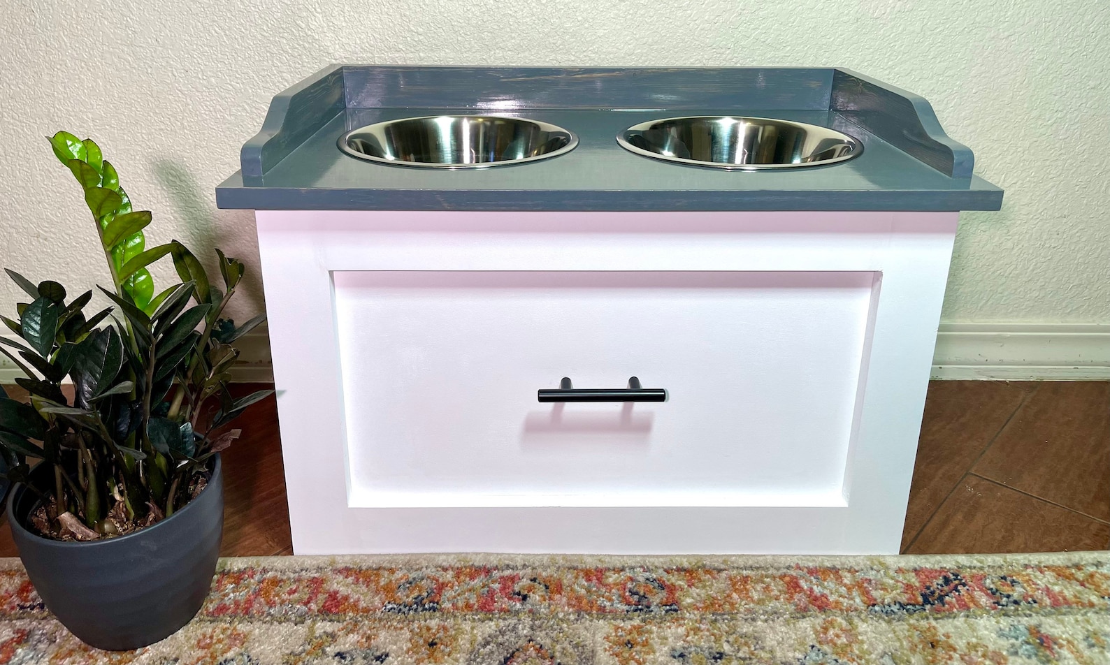 Raised Elevated Dog Feeder Dog Feeding Station With Drawer Etsy