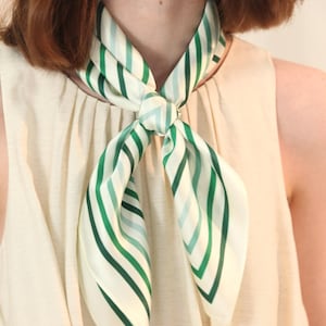 Double sided 100% silk scarf, mint silk bandana, pure silk hair scarf, square silk scarf, silk head scarf for women, silk neck scarf