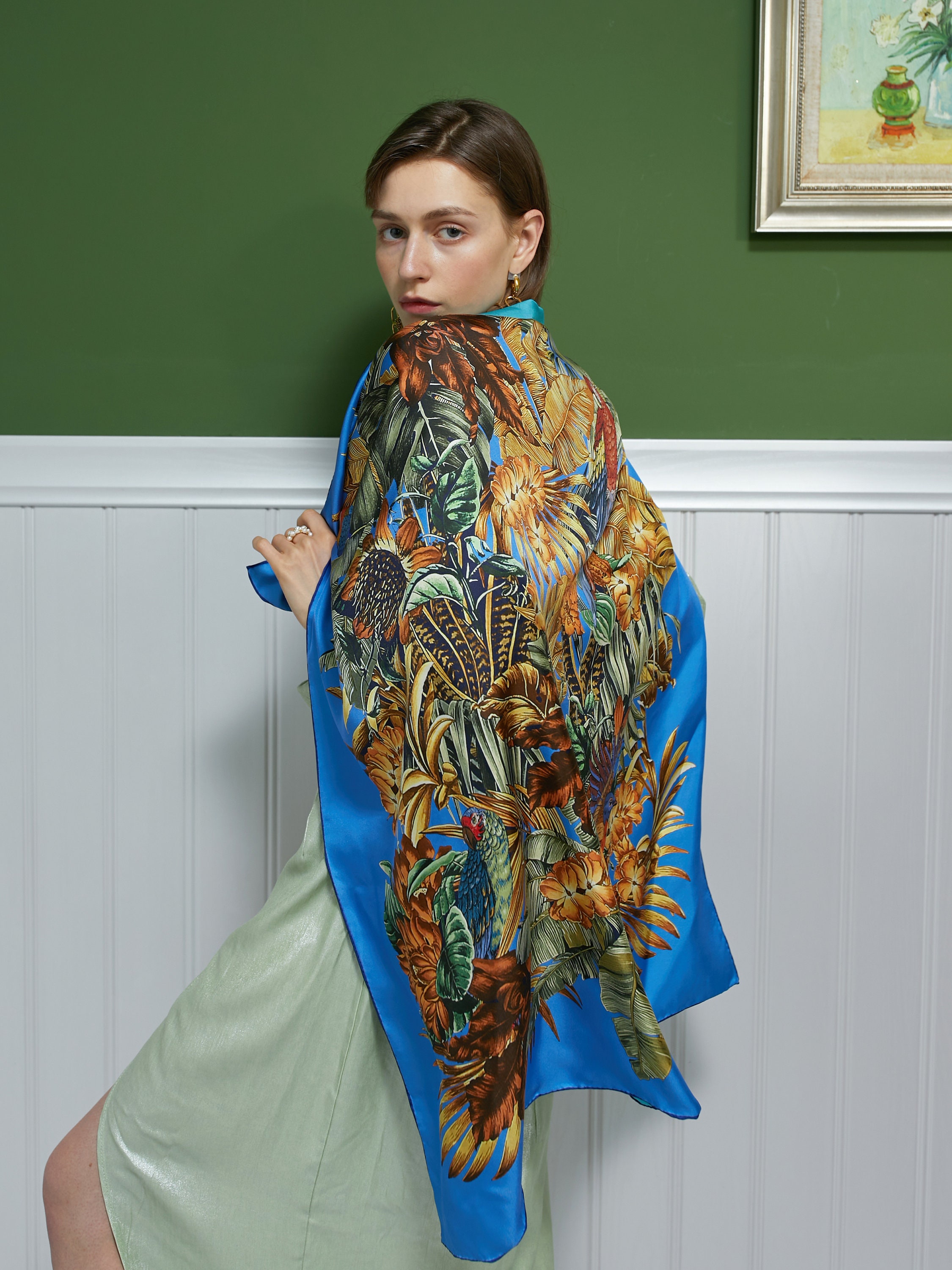 Luxury Silk Scarf 100 Pure Silk Mulberry 16 Momme Silk Etsy