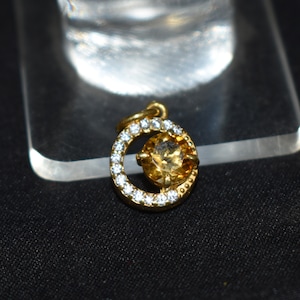 Citrine Pendant, Half Moon Pendant, Necklace Citrine Pendant, 925 Sterling Silver, Birthstone Jewelry, On Sale