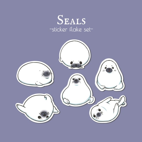 Cute Seal Sticker Pack Set of 6 Arctic Animals Die Cut - Etsy