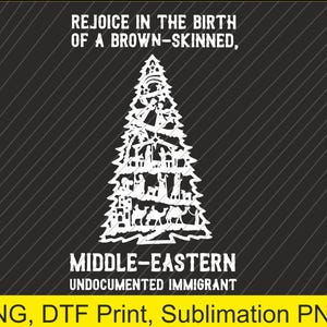 Réjouissez-vous de la naissance d'un Noël du Moyen-Orient à la peau brune PNG | Téléchargement numérique | Impression DTF