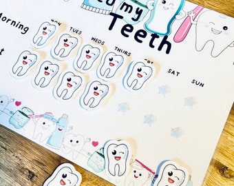 I brushed my teeth chart - letterbox gift - learning at home - chart for kids