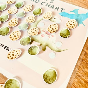 Personalised Dinosaur reward chart - Re usable chart with velcro fastenings