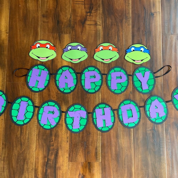 Ninja Turtles Birthday Banner, Ninja Turtles Inspired Banner, Ninja Turtles Birthday Party