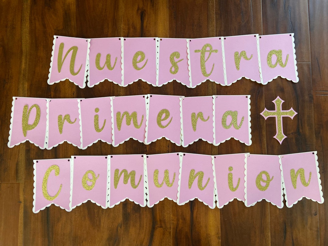 Nuestra Primera Comunion Banner, First Holy Communion Banner, First