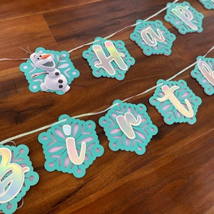 Frozen Theme Birthday Banner, Olaf Birthday Banner, Frozen Birthday Decorations, Personalized Birthday Banner