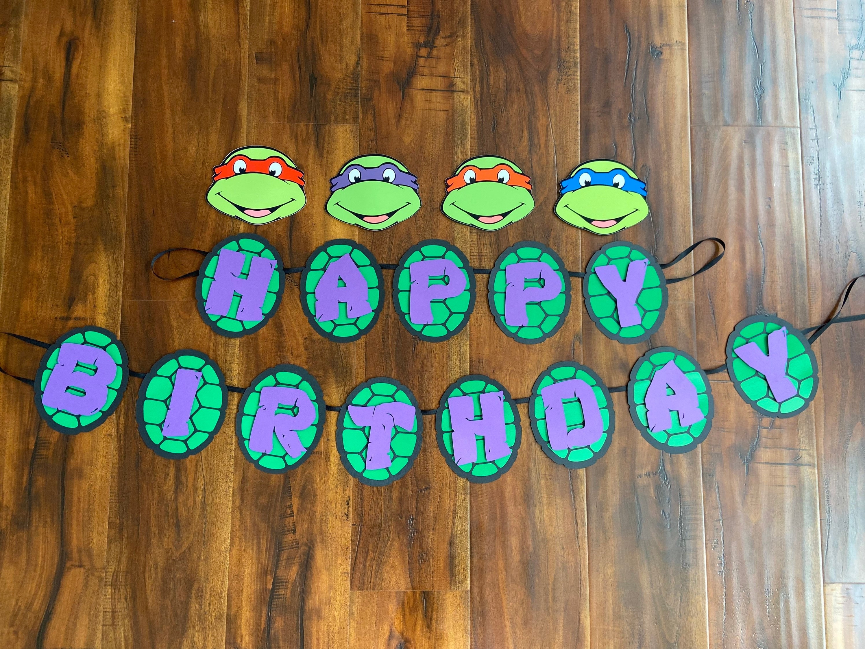 Ninja Turtles Birthday Banner, Ninja Turtles Inspired Banner, Ninja