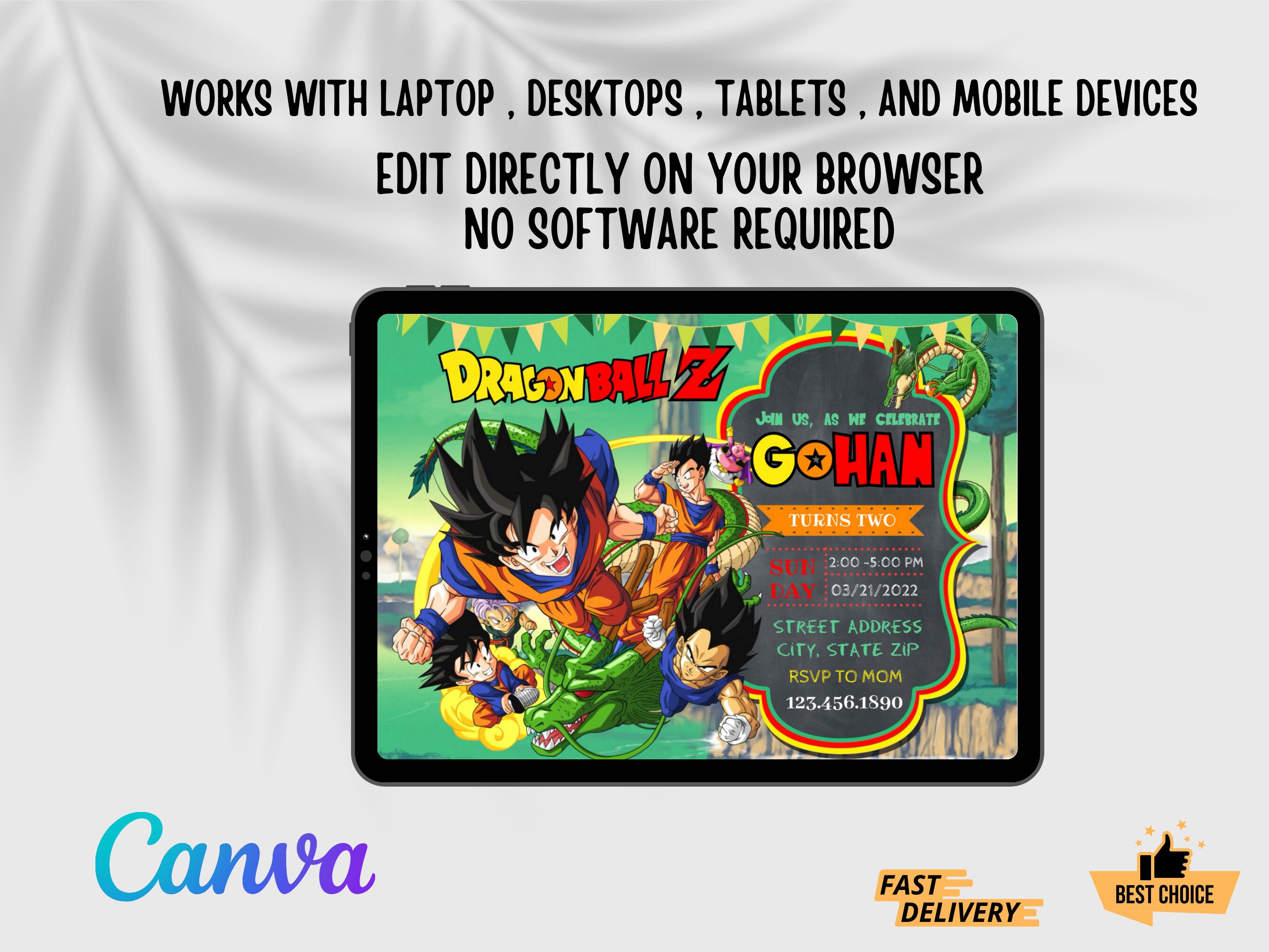 Dragon Ball Z BIRTHDAY Carddragon Ball Z BIRTHDAY - Etsy Canada