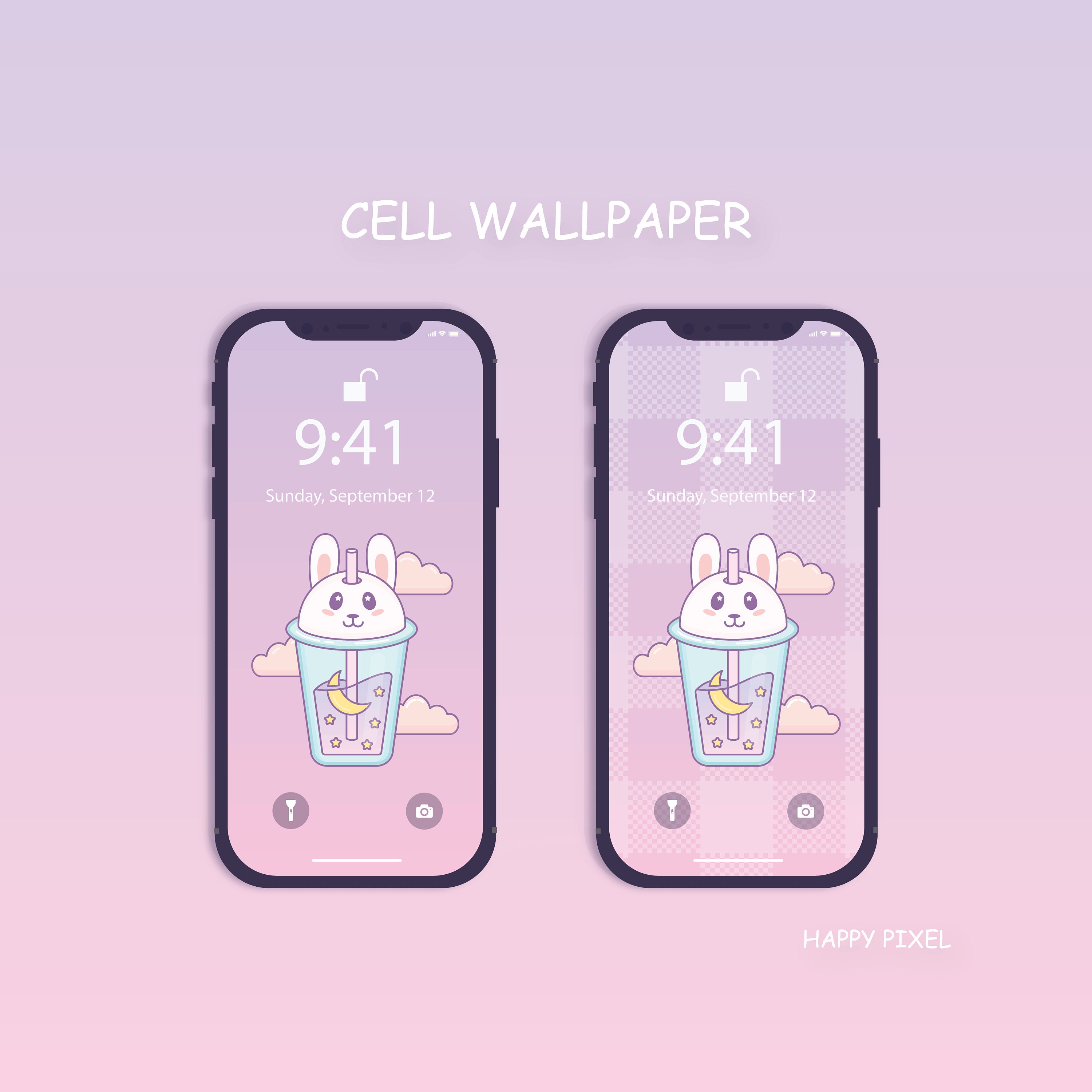 Cute Bunny Tea Phone Wallpaper-cute Kawaii Tea Wallpaper - Etsy