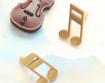 Brass music note drawer knobs/gold decorative door handle/unique note cabinet pull/cupboard drawer pull /furniture hardware