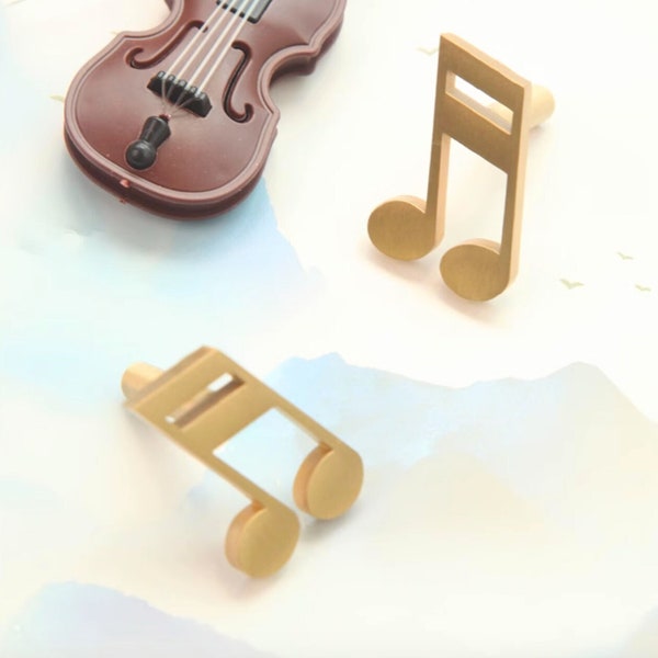 Brass music note drawer knobs/gold decorative door handle/unique note cabinet pull/cupboard drawer pull /furniture hardware