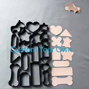 Custom steel rule cutting die, steel leather die cut, personalized polymer clay die cut, leather tool