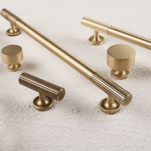 Linear Bronze Brass Cabinet handles pull, Age brass drawer handle knob, Door pulls, bedroom cupboard kitchen handle, Furniture hardware