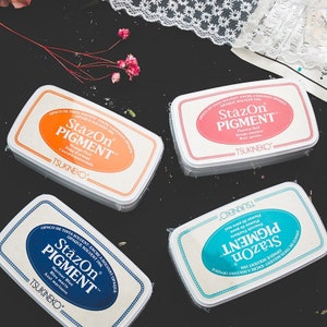 Japanese Ink pad, rubber stamp ink pad, fabric leather wood metal pigment, oil based ink pad