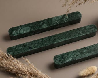 Green Marble arch Cabinet Pulls, Natural Minimalist arch Door Handles, Modern Luxury Drawer Knobs, Furniture Hardware