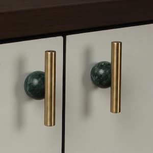 Tirador de armario con forma de bola de mármol verde, tiradores para cajones de cocina, herrajes de lujo para armarios, pomo de armario moderno.