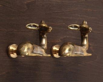Antique Deer Drawer knobs, Aged Brass Adorable Animal Cabinet Pull Handles Knobs, Custom Dresser Knob Pulls, Furniture hardware