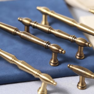 Minimalist Antique brass Cabinet Handle Pull Knob, Brass Drawer T knob Pulls, Gold Bronze Wardrobe Dresser Knob Pulls, Kitchen hardware