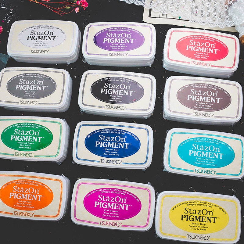 Japanese Ink Pad Rubber Stamp Ink Pad Fabric Leather Wood Etsy