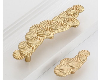 Brass shells drawer handle/gold art decorative cupboard door handle/ cabinet pull/shell drawer pull /furniture hardware