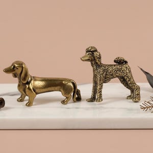 Tiradores de latón vintage con forma de perro para cajones, tiradores vintage con forma de caniche para armarios, tiradores con forma de perro salchicha para cómodas, tiradores para habitaciones infantiles.