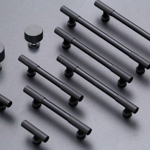 Soild brass black Cabinet Pulls Handles Knobs, Black Drawer Pull Handles, Wardrobe Dresser cupboard pull hanlde, Furniture hardware