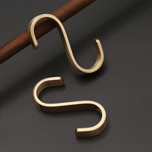 Heavy brass S Hook, thick brass S Hook, kitchen hook, towel hook image 4